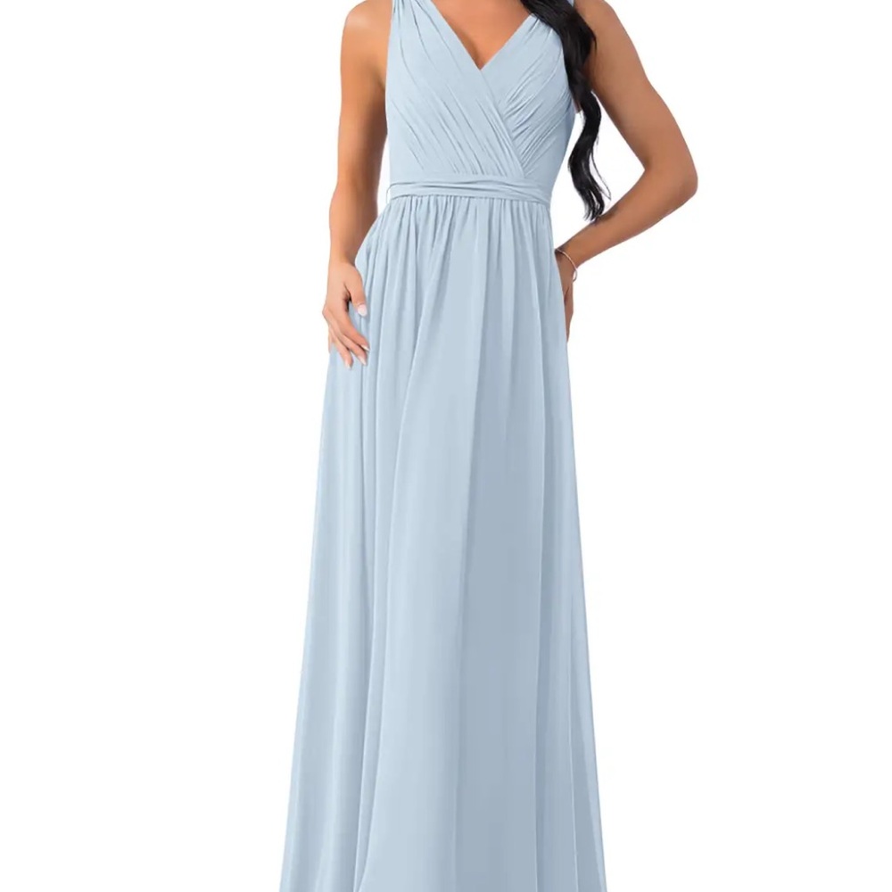 NWT Azazie Kingsley Dress in Chiffon Mist